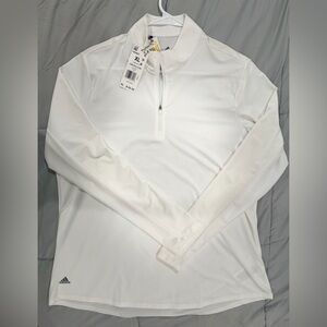 Adidas White Half-Zip Polo Shirt